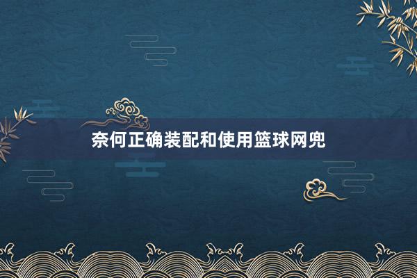 奈何正确装配和使用篮球网兜